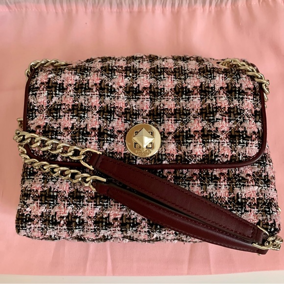 Kate Spade Natalia Tweed Pink Small Crossbody - Picture 5 of 10